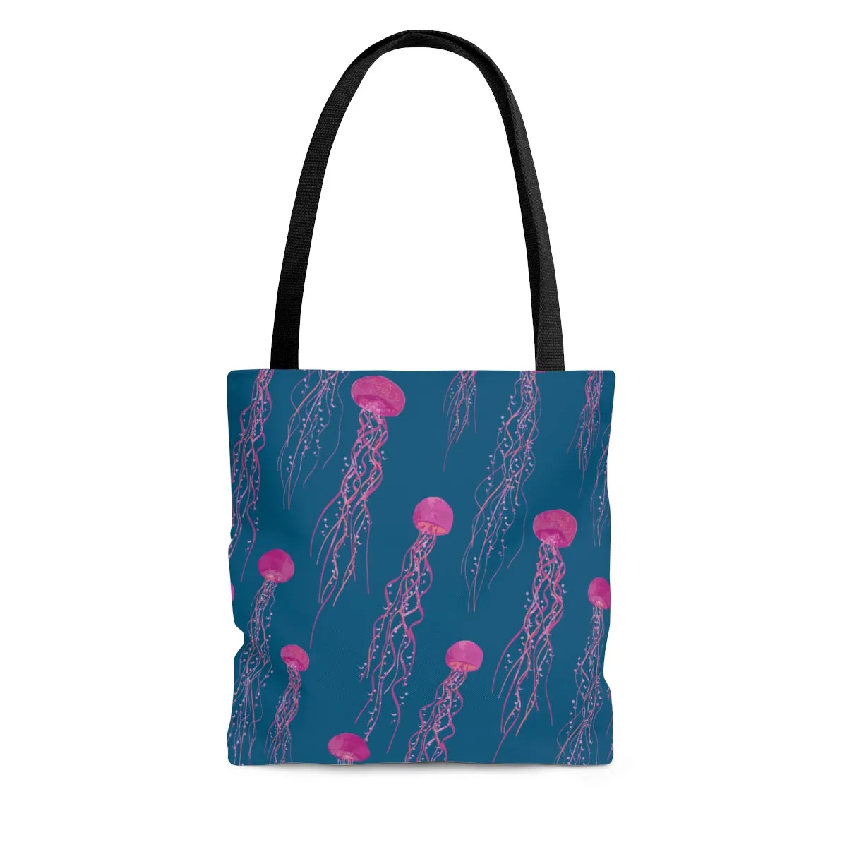 Tote Bag Pink Jellies in Dark Seas