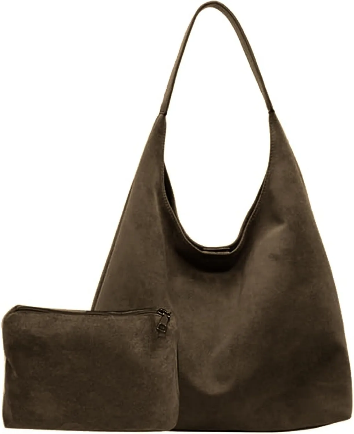 Tote Bags for Women Suede & Leather Hobo Shoulder Bag Fall Ladies Handbags Large Capacity Slouch Bag with Purses Bag