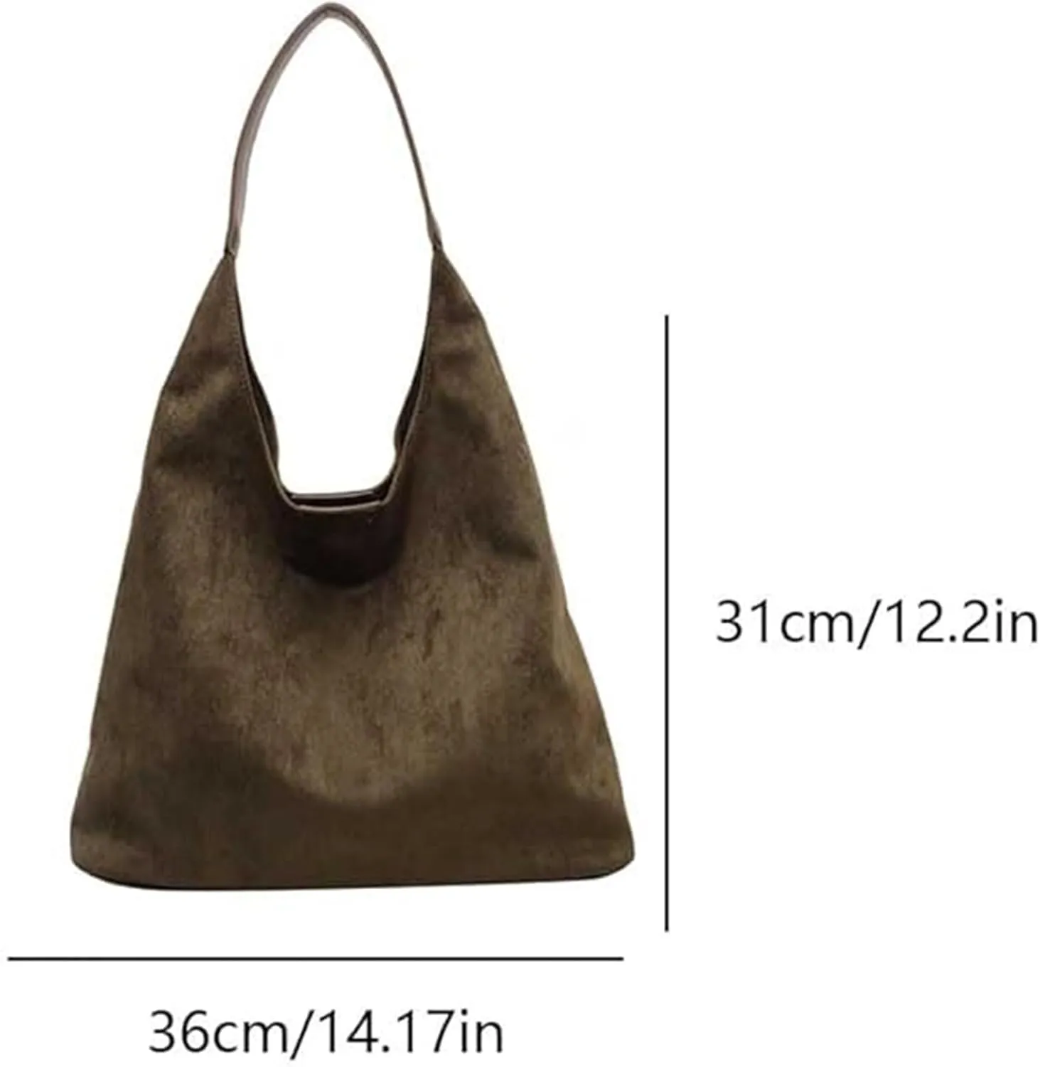 Tote Bags for Women Suede & Leather Hobo Shoulder Bag Fall Ladies Handbags Large Capacity Slouch Bag with Purses Bag