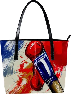Tote Bags, Large Tote Bags for Women, Tote Bag with Zipper, Color Pigment Painting, Tote Bag for Work