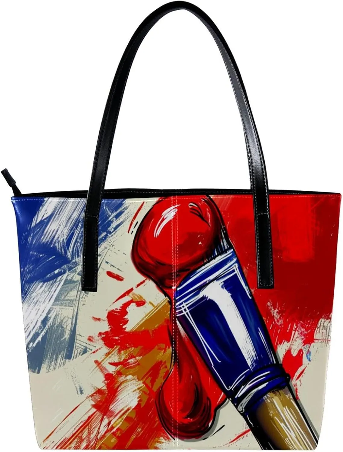 Tote Bags, Large Tote Bags for Women, Tote Bag with Zipper, Color Pigment Painting, Tote Bag for Work