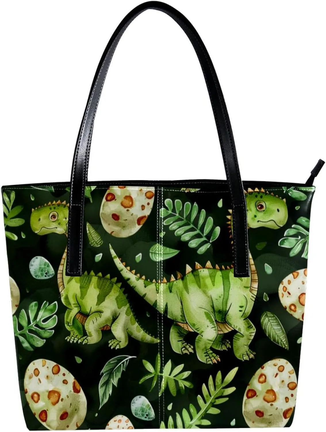 Tote Bags, Large Tote Bags for Women, Women's Tote Handbags, Cartoon Rainforest Dinosaur and Egg, Tote Bag for Work