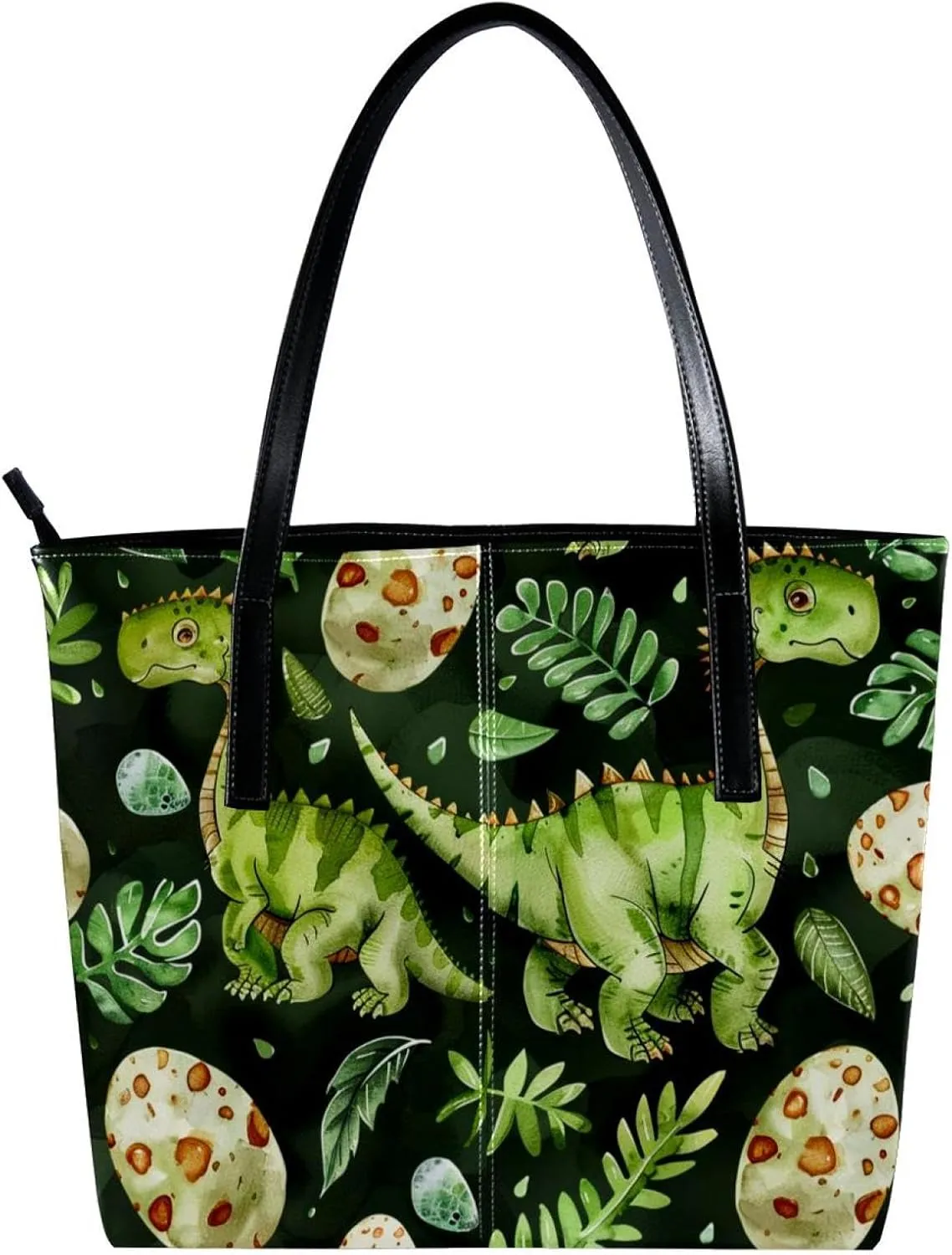 Tote Bags, Large Tote Bags for Women, Women's Tote Handbags, Cartoon Rainforest Dinosaur and Egg, Tote Bag for Work