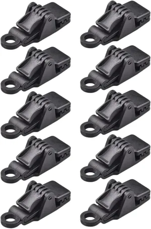 Toyvian 10Pcs Heavy Duty Tent Clips Plastic Clamp for Outdoor Camping Tarp Awning Press Lock Grip Durable Stable Tarp Holders for Secure Use