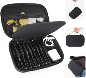 Travel Sunglasses Case Organizer, Adjustable 9-Slot EVA Hard Shell Storage with clip for Multiple Glasses, Waterproof & Shockproof Design for Men/Women