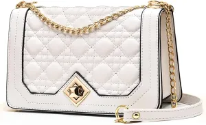 Travistar Crossbody Bags for Women Small Handbags PU Leather Shoulder Bag Purse Evening Bag Quilted Satchels with Chain Strap