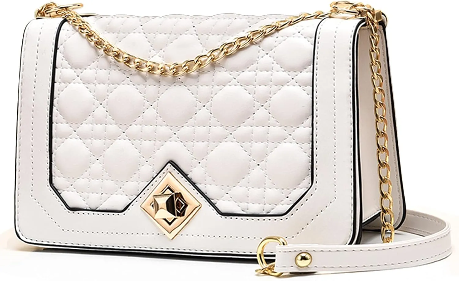 Travistar Crossbody Bags for Women Small Handbags PU Leather Shoulder Bag Purse Evening Bag Quilted Satchels with Chain Strap