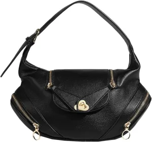 Trendy Vegan Leather Shoulder Bags for Women Small Commuting Tote Purse Handbags Designer Satchels with Buckle