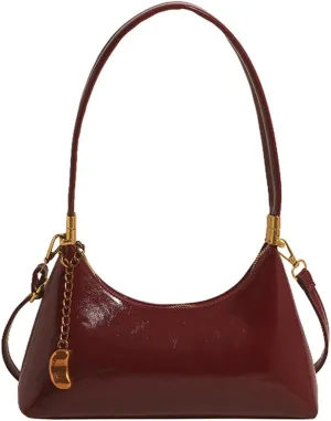 Trendy Vegan Leather Shoulder Bags for Women Small Crescent Tote Purse Y2k Handbags Designer Underarm Satchels