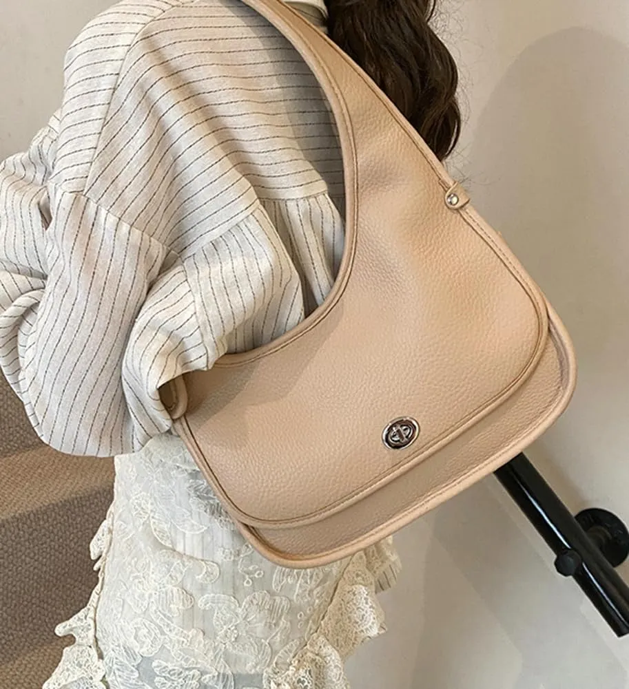 Trendy Vegan Leather Shoulder Bags for Women Small Y2k Tote Purse Handbags Designer Underarm Satchels 2025