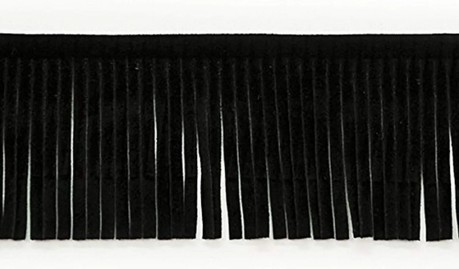 Trims By The Yard 2" Faux Suede Fringe Trim, Polyester-Made Decorative Fringe, For Western-Inspired Looks, Costumes, Fashion, Home Decor, Washable Fringes, 10-Yard Cut | Black