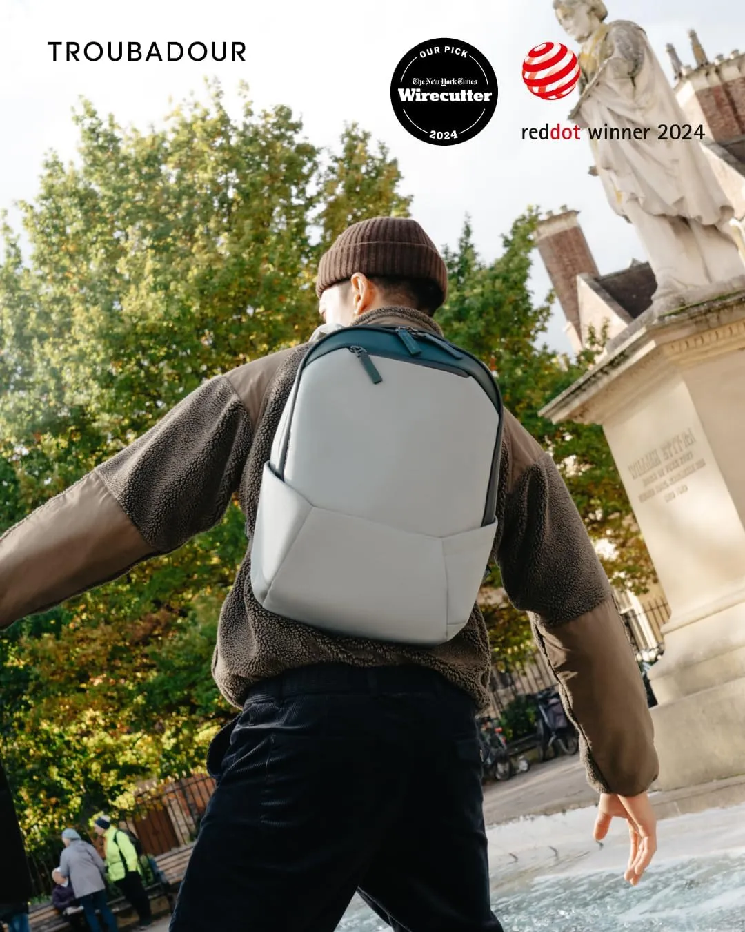 Troubadour Apex Backpack 3.0 - Premium Waterproof Laptop Backpack Fits Up to 17" - Ergonomic Design for Work and Travel - Stylish Backpack with 5-Year Guarantee - Green Smoke & Obsidian Green
