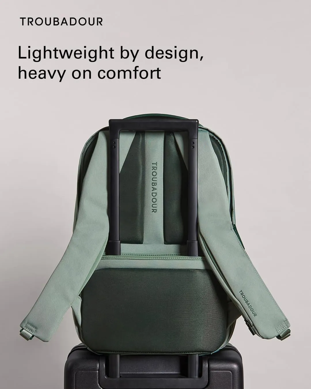 Troubadour Apex Backpack 3.0 - Premium Waterproof Laptop Backpack Fits Up to 17" - Ergonomic Design for Work and Travel - Stylish Backpack with 5-Year Guarantee - Green Smoke & Obsidian Green
