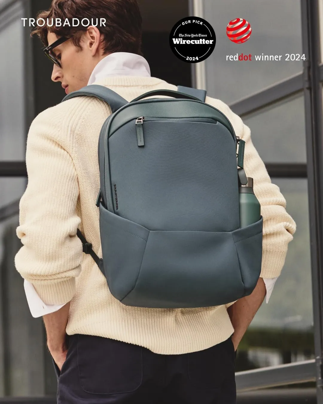 Troubadour Apex Backpack 3.0 - Premium Waterproof Laptop Backpack Fits Up to 17" - Ergonomic Design for Work and Travel - Stylish Backpack with 5-Year Guarantee - Livid Green