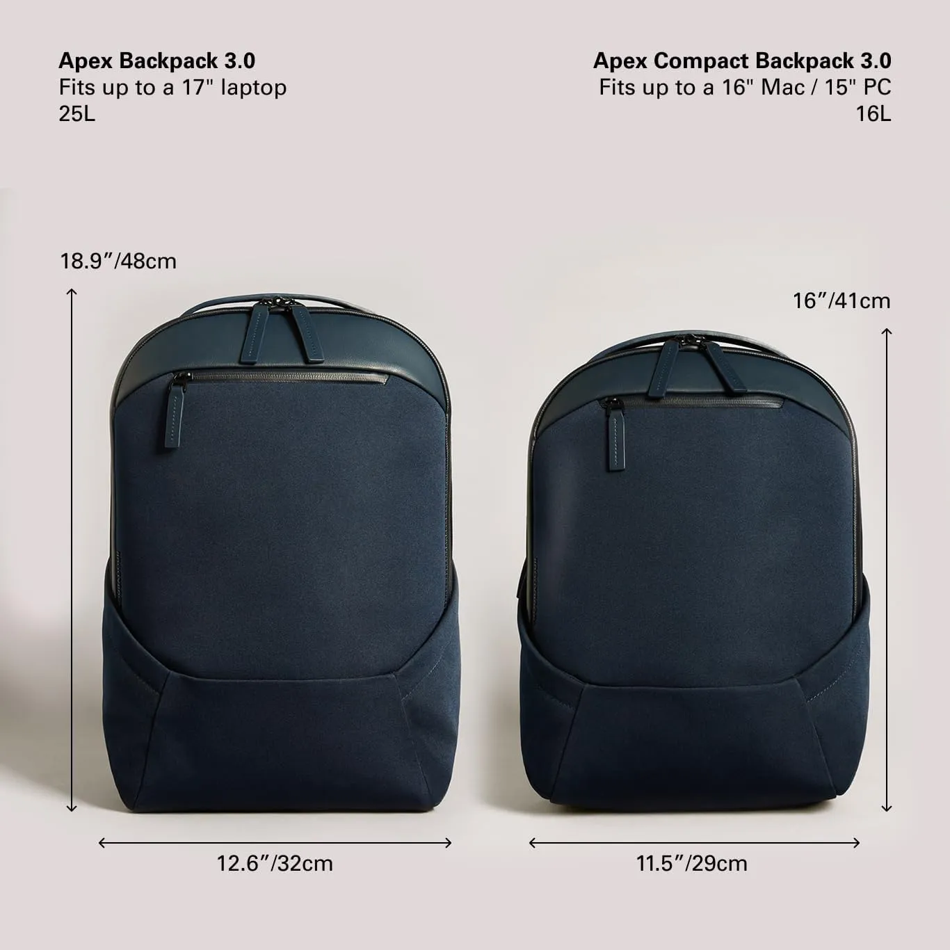 Troubadour Apex Backpack 3.0 - Premium Waterproof Laptop Backpack Fits Up to 17" - Ergonomic Design for Work and Travel - Stylish Backpack with 5-Year Guarantee - Navy