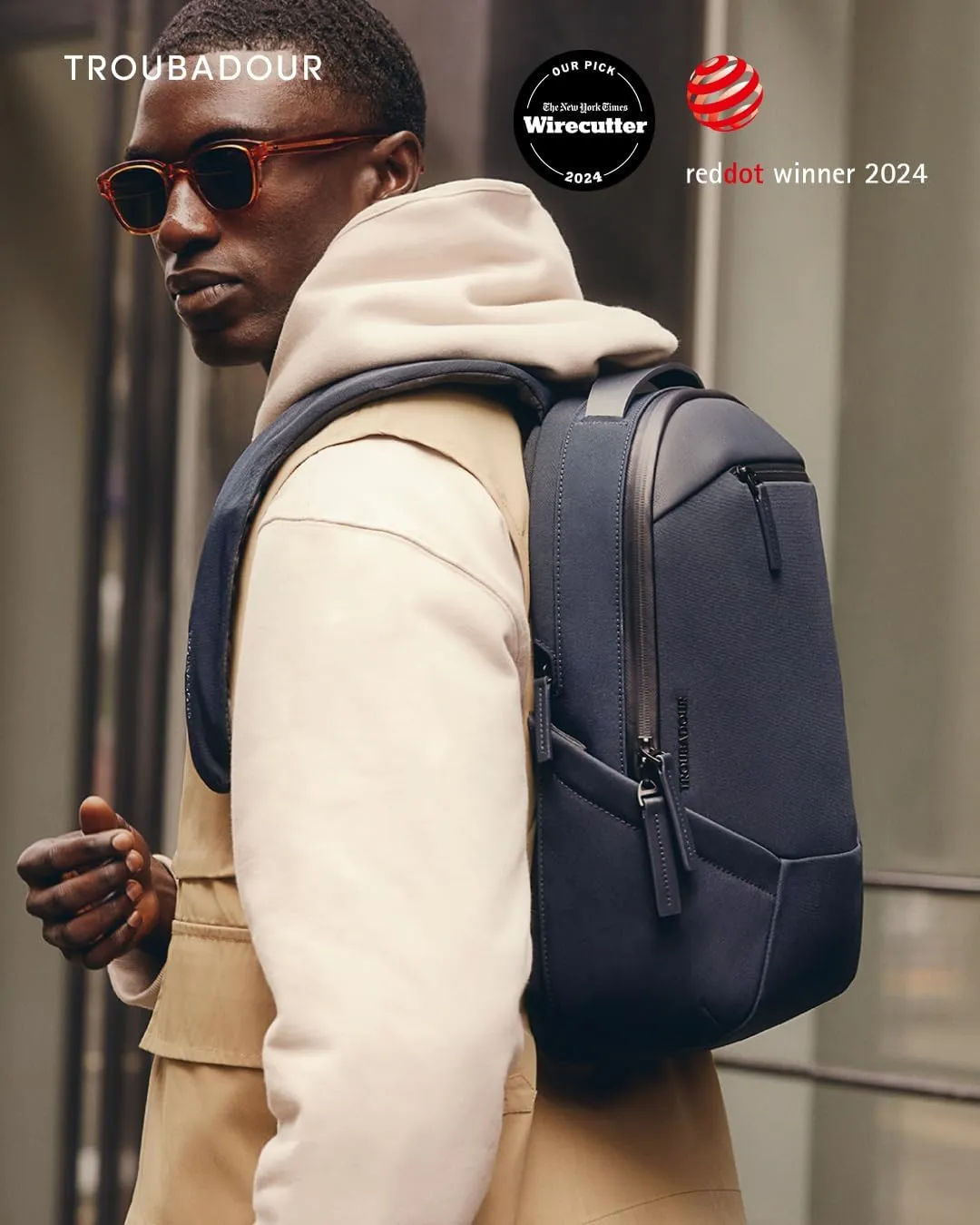 Troubadour Apex Backpack 3.0 - Premium Waterproof Laptop Backpack Fits Up to 17" - Ergonomic Design for Work and Travel - Stylish Backpack with 5-Year Guarantee - Navy