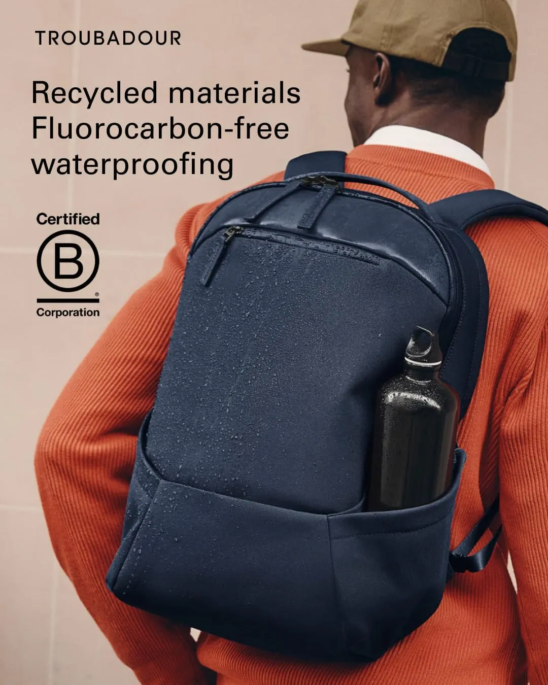 Troubadour Apex Backpack 3.0 - Premium Waterproof Laptop Backpack Fits Up to 17" - Ergonomic Design for Work and Travel - Stylish Backpack with 5-Year Guarantee - Navy