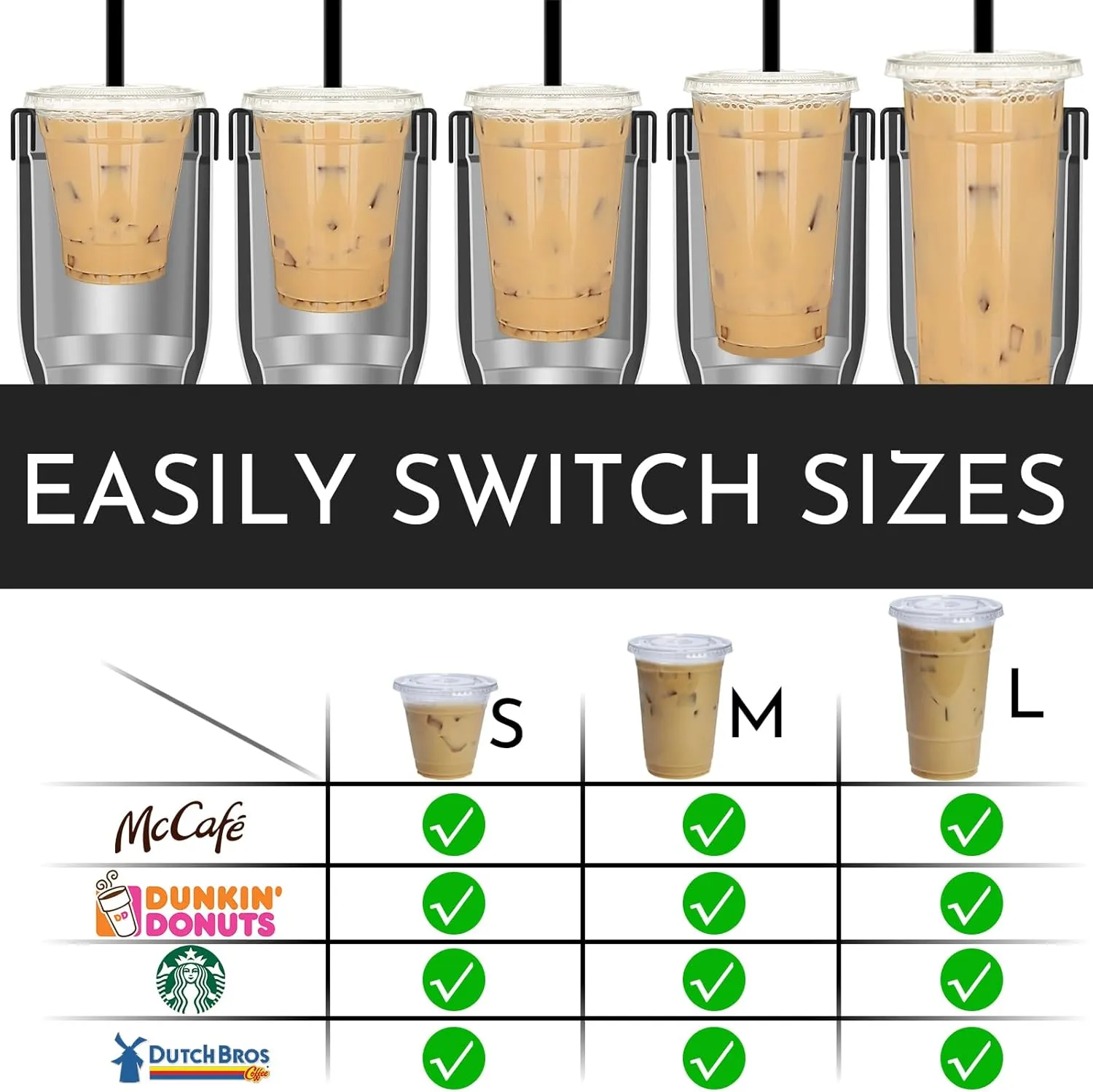 Universal Iced Coffee Sleeve - Upgraded Double Wall Reusable Stainless Steel Holder Sleeves Insulator for Cold Drinks Fits Starbucks Dunkin Donuts McDonalds Small Medium Large Cup (Pink Blue)