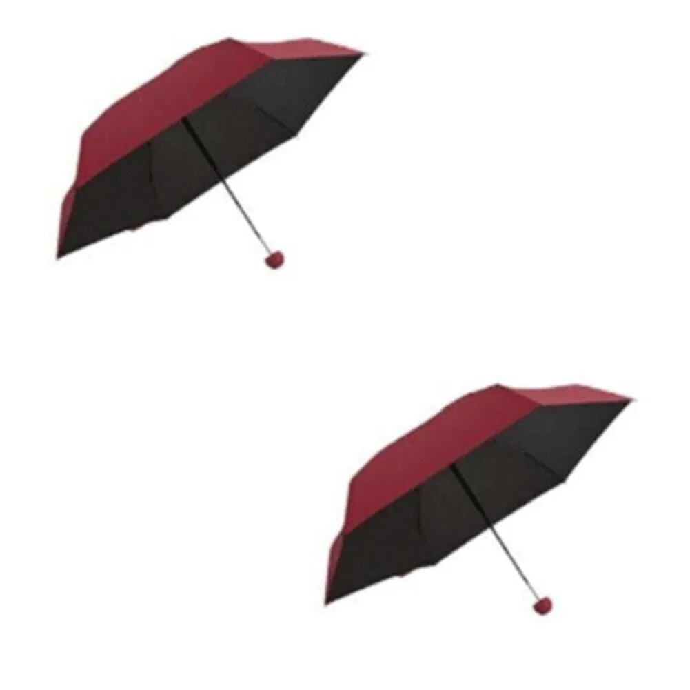 US 1-2 Pcs Mini Compact Umbrella Windproof Travel Sun Rain Capsule UV Protection