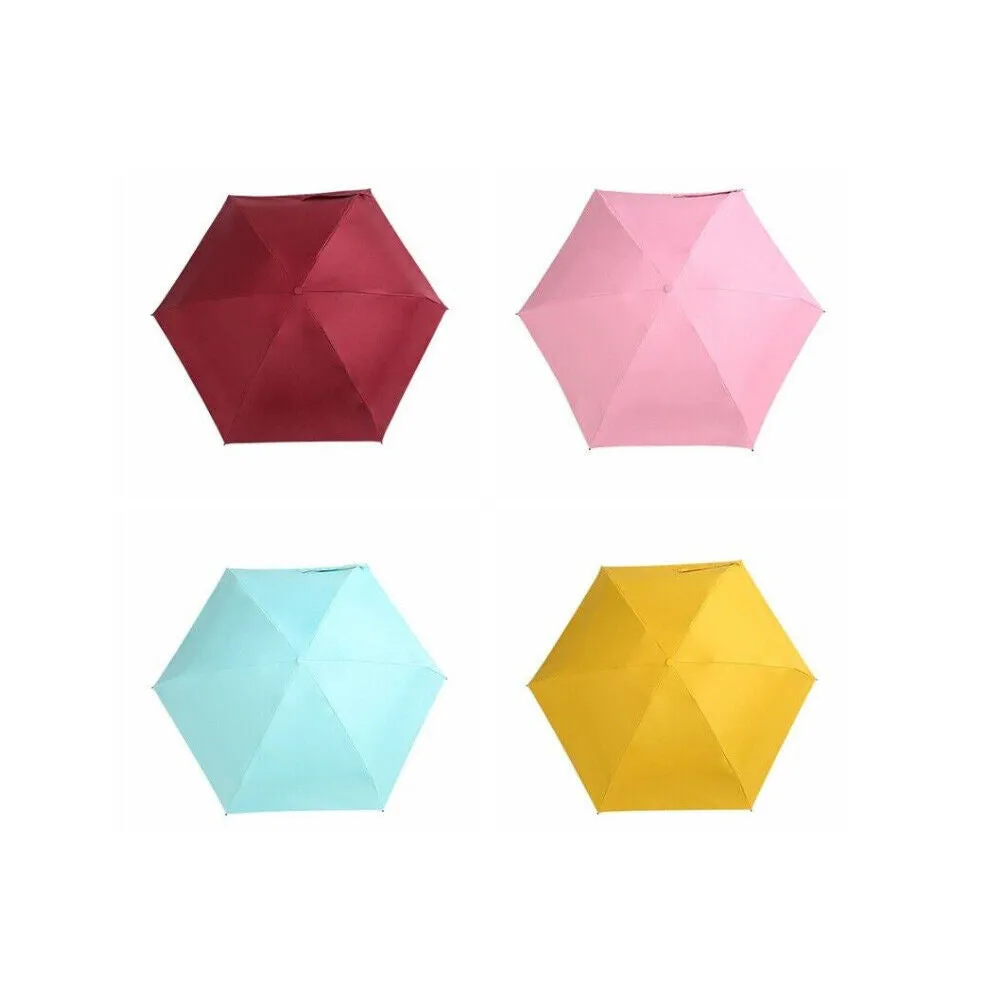 US 1-2 Pcs Mini Compact Umbrella Windproof Travel Sun Rain Capsule UV Protection