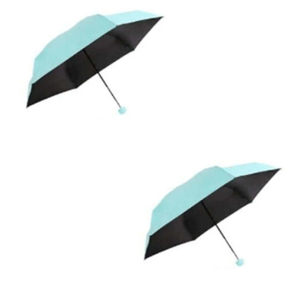 US 1-2 Pcs Mini Compact Umbrella Windproof Travel Sun Rain Capsule UV Protection