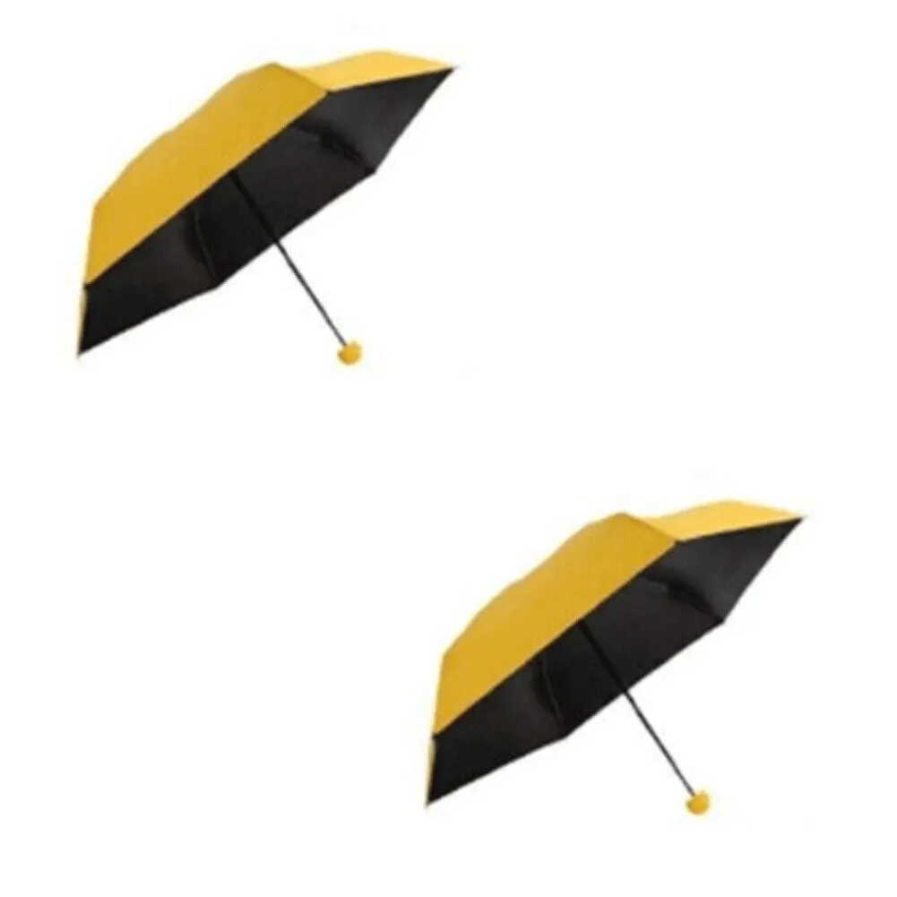 US 1-2 Pcs Mini Compact Umbrella Windproof Travel Sun Rain Capsule UV Protection