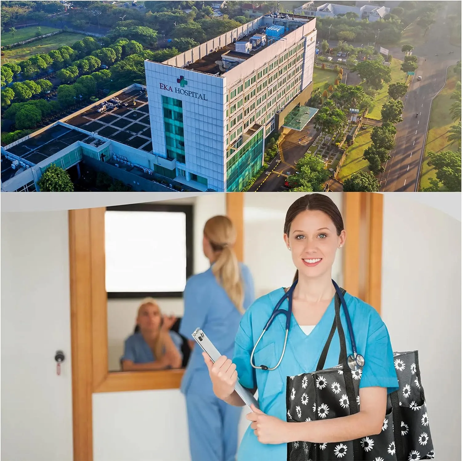 Utility Tote with Pockets & Compartments - Perfect Nurse, Teacher & Work Bag