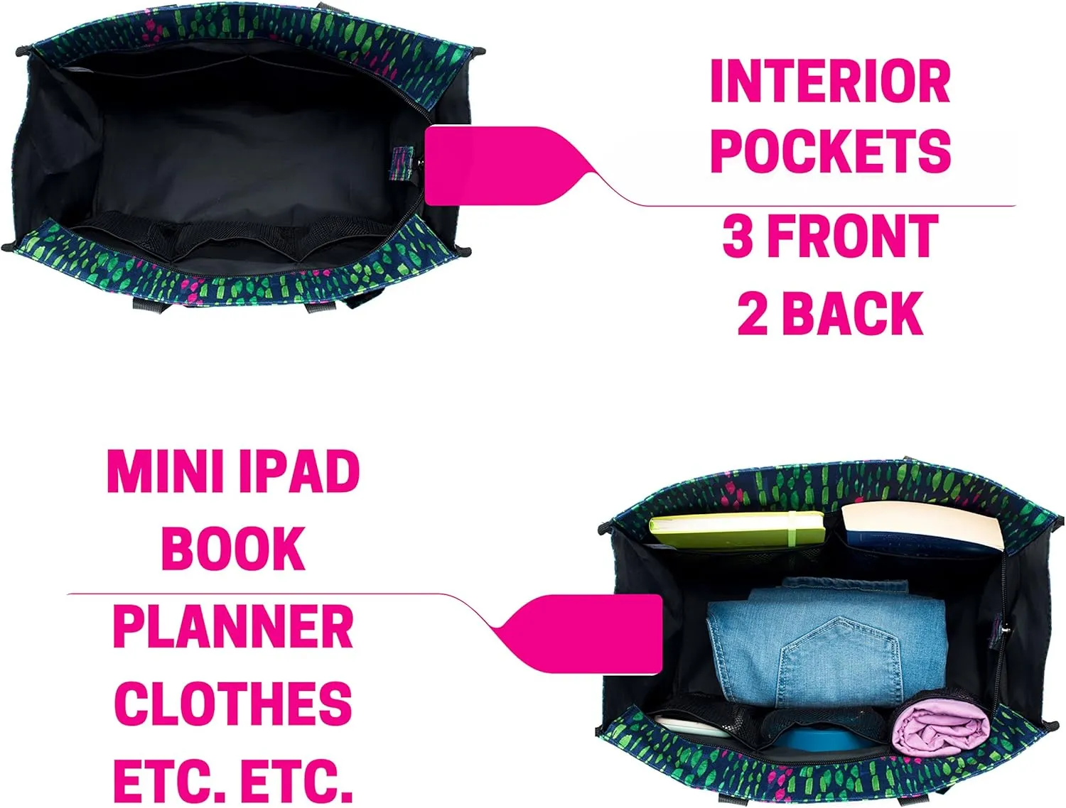 Utility Tote with Pockets & Compartments - Perfect Nurse, Teacher & Work Bag