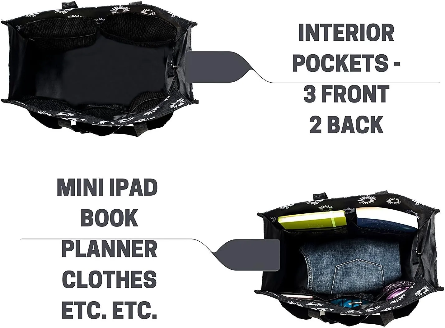 Utility Tote with Pockets & Compartments - Perfect Nurse, Teacher & Work Bag