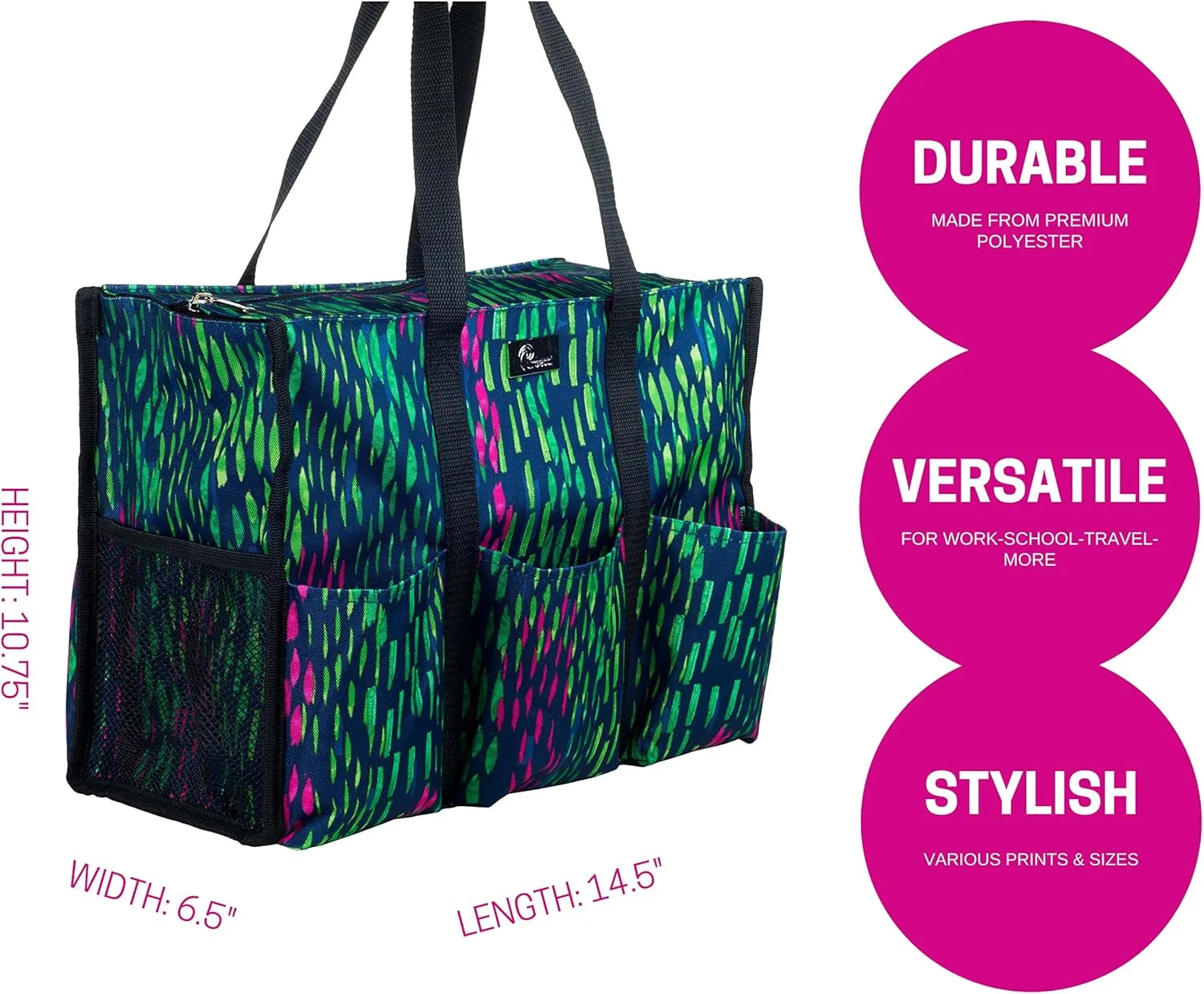 Utility Tote with Pockets & Compartments - Perfect Nurse, Teacher & Work Bag