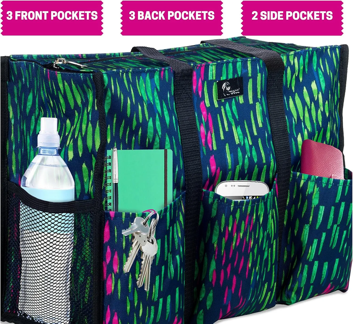 Utility Tote with Pockets & Compartments - Perfect Nurse, Teacher & Work Bag