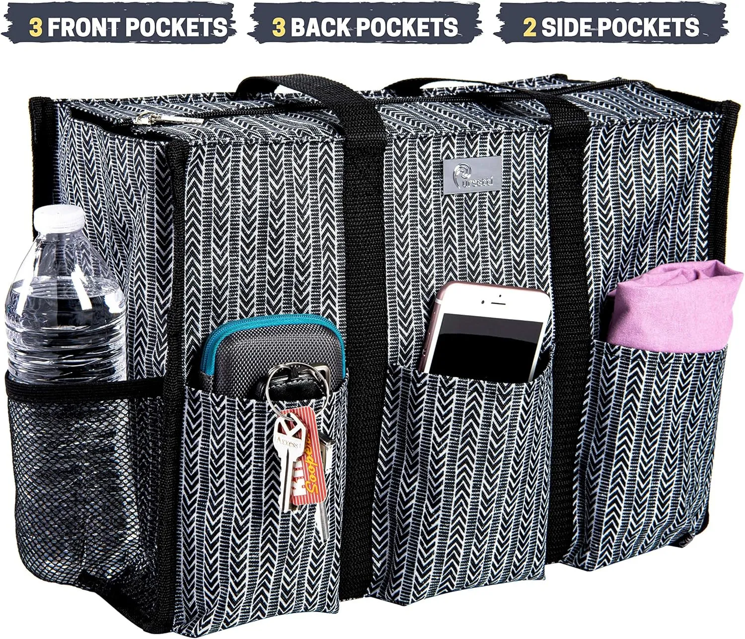Utility Tote with Pockets & Compartments - Perfect Nurse, Teacher & Work Bag