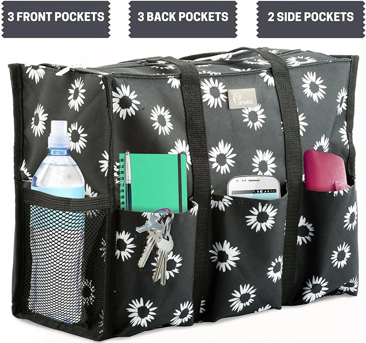 Utility Tote with Pockets & Compartments - Perfect Nurse, Teacher & Work Bag