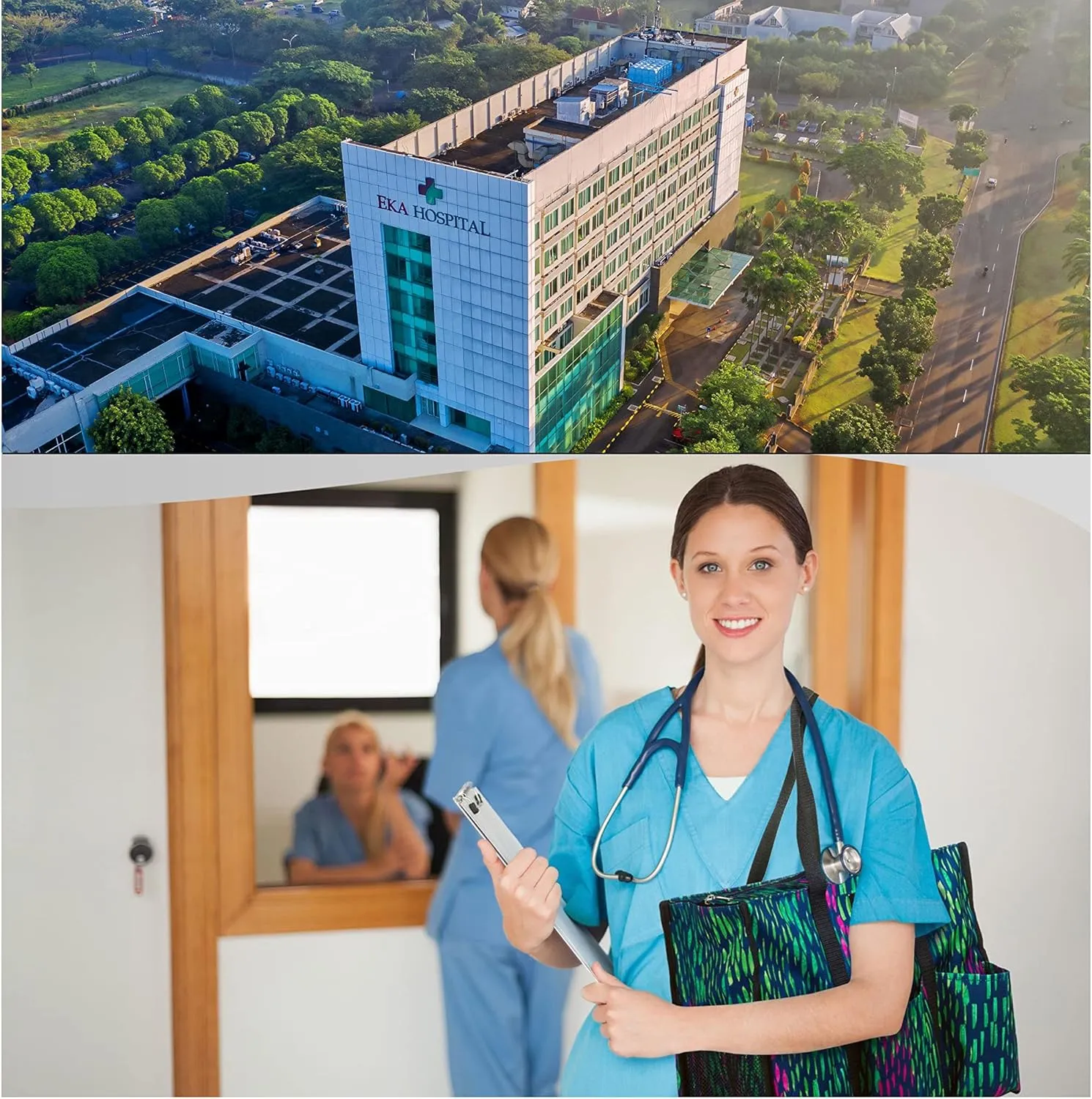 Utility Tote with Pockets & Compartments - Perfect Nurse, Teacher & Work Bag