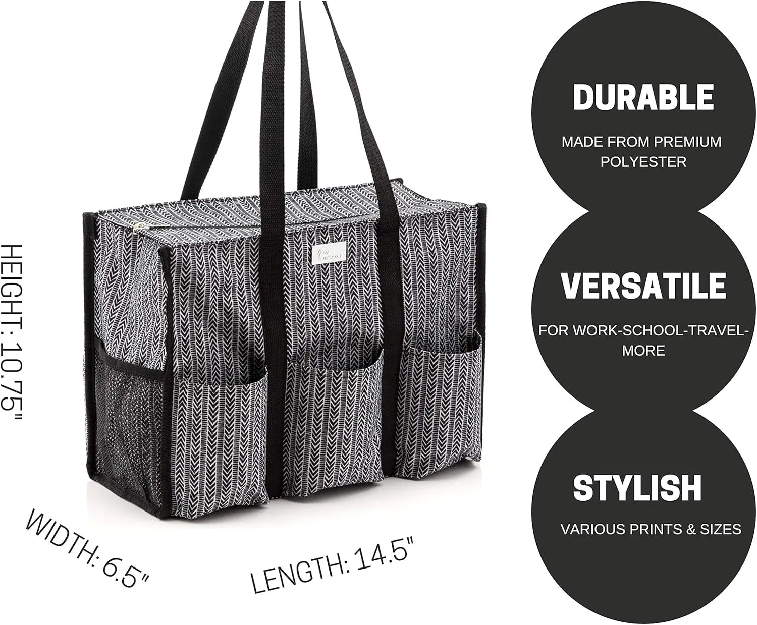 Utility Tote with Pockets & Compartments - Perfect Nurse, Teacher & Work Bag
