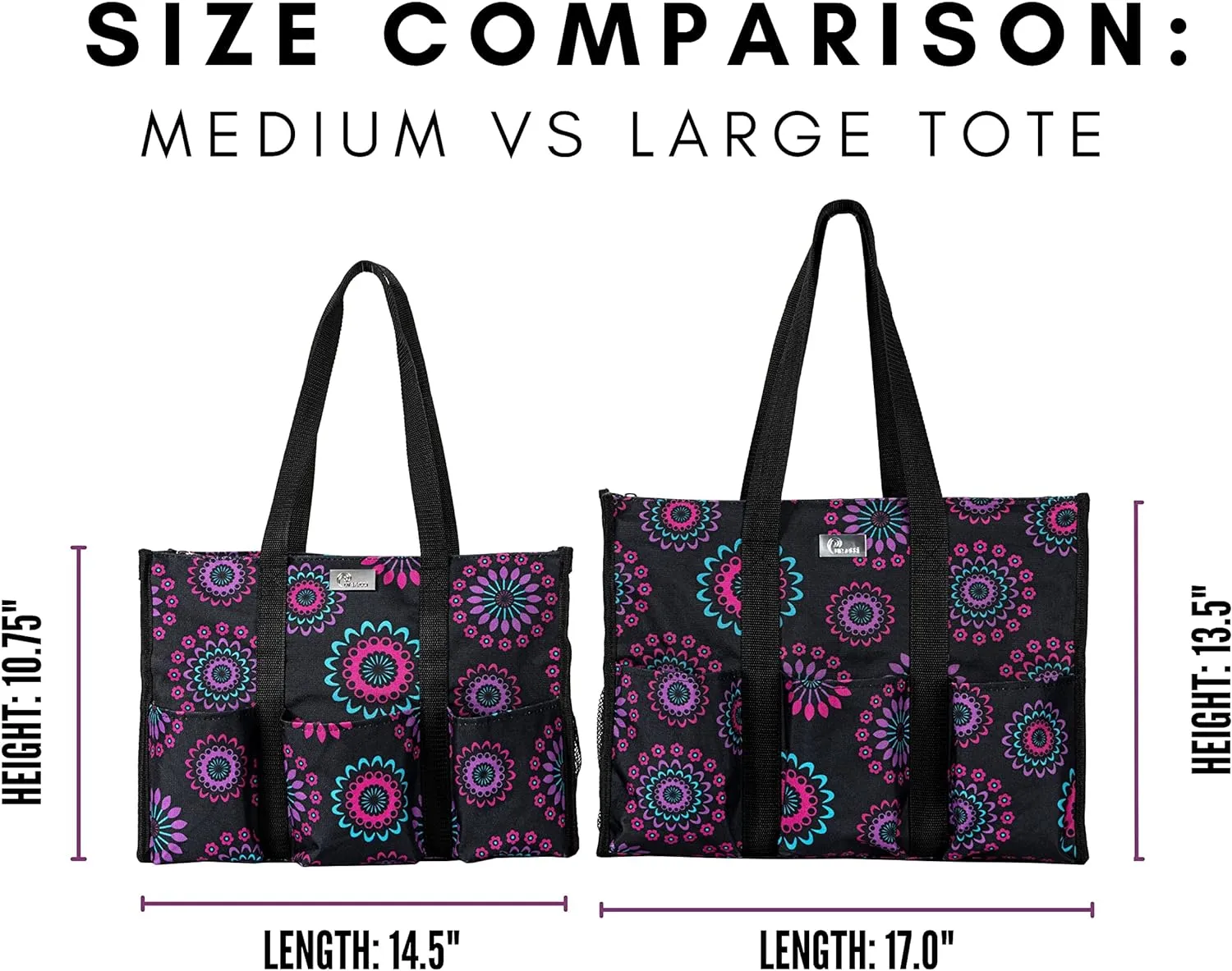 Utility Tote with Pockets & Compartments-Perfect Nurse Tote Bag, Teacher Bag, Work Bags for Women & Craft Tote