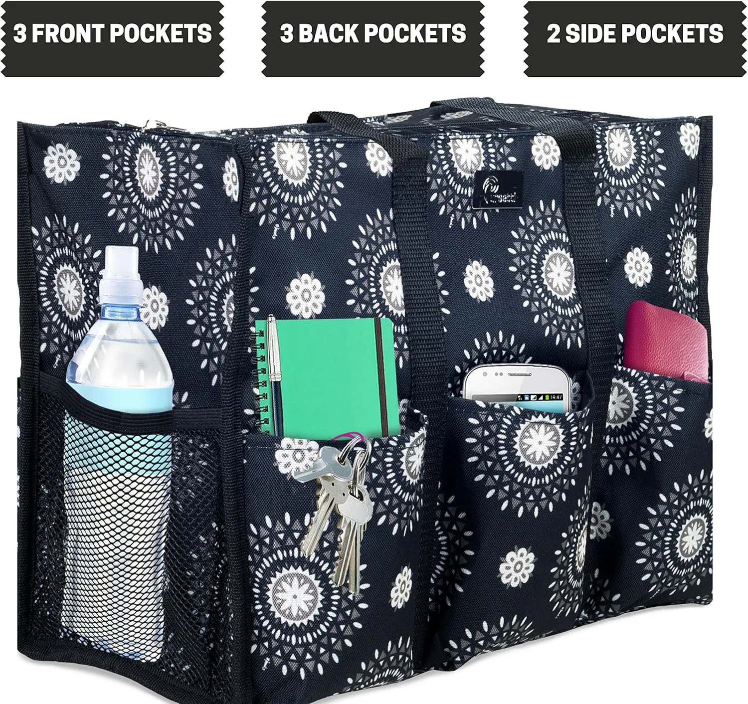 Utility Tote with Pockets & Compartments-Perfect Nurse Tote Bag, Teacher Bag, Work Bags for Women & Craft Tote