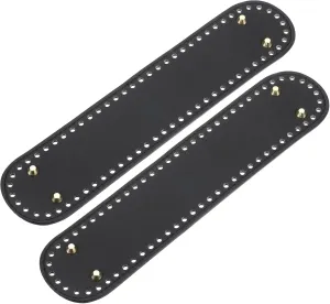 uxcell Oval Bag Bottom Shaper Pad, 2Pcs 320x70mm PU Leather Bags Cushion Base for Crochet Knitting Handbag Shoulder Bag, Black