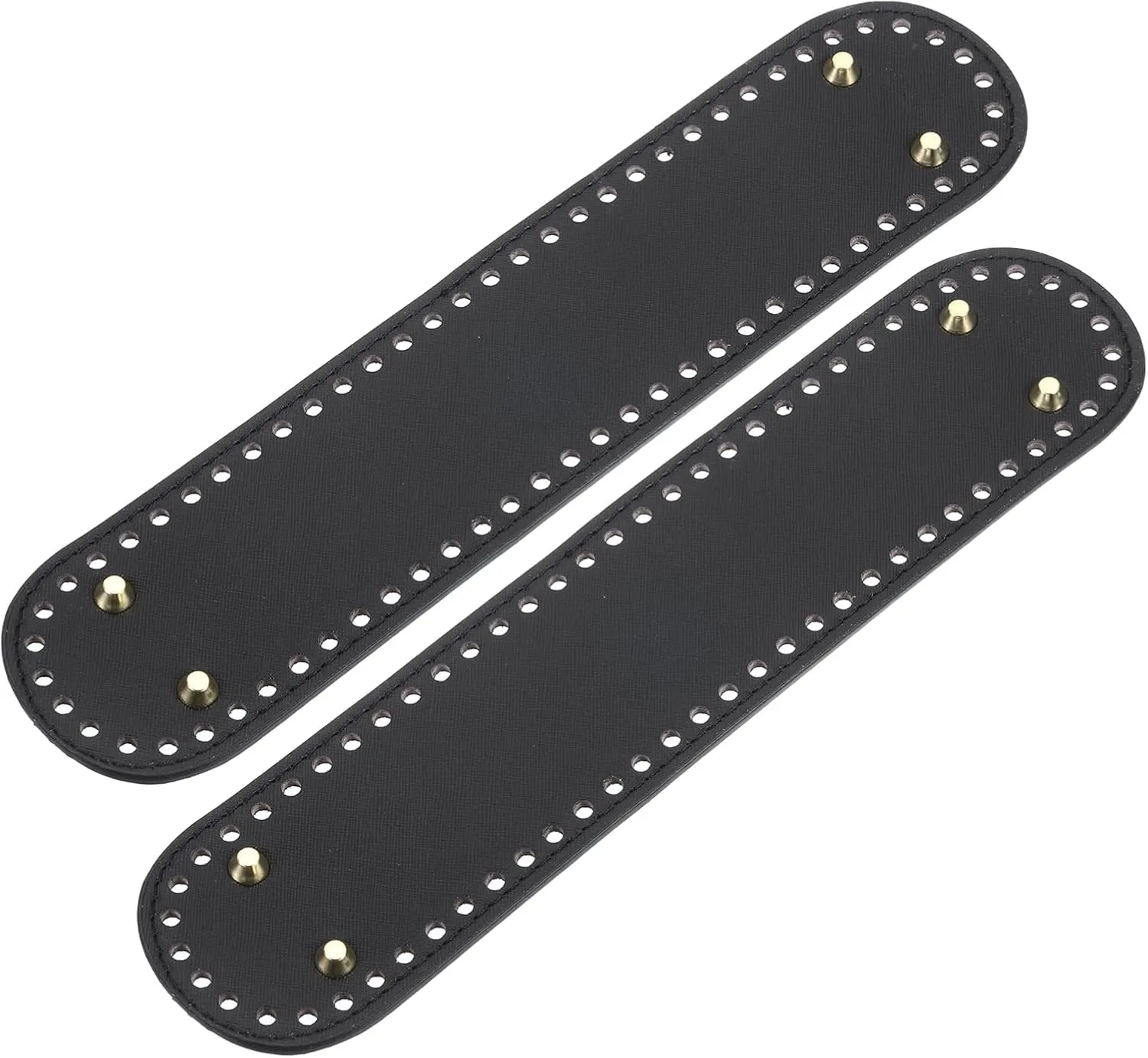 uxcell Oval Bag Bottom Shaper Pad, 2Pcs 320x70mm PU Leather Bags Cushion Base for Crochet Knitting Handbag Shoulder Bag, Black