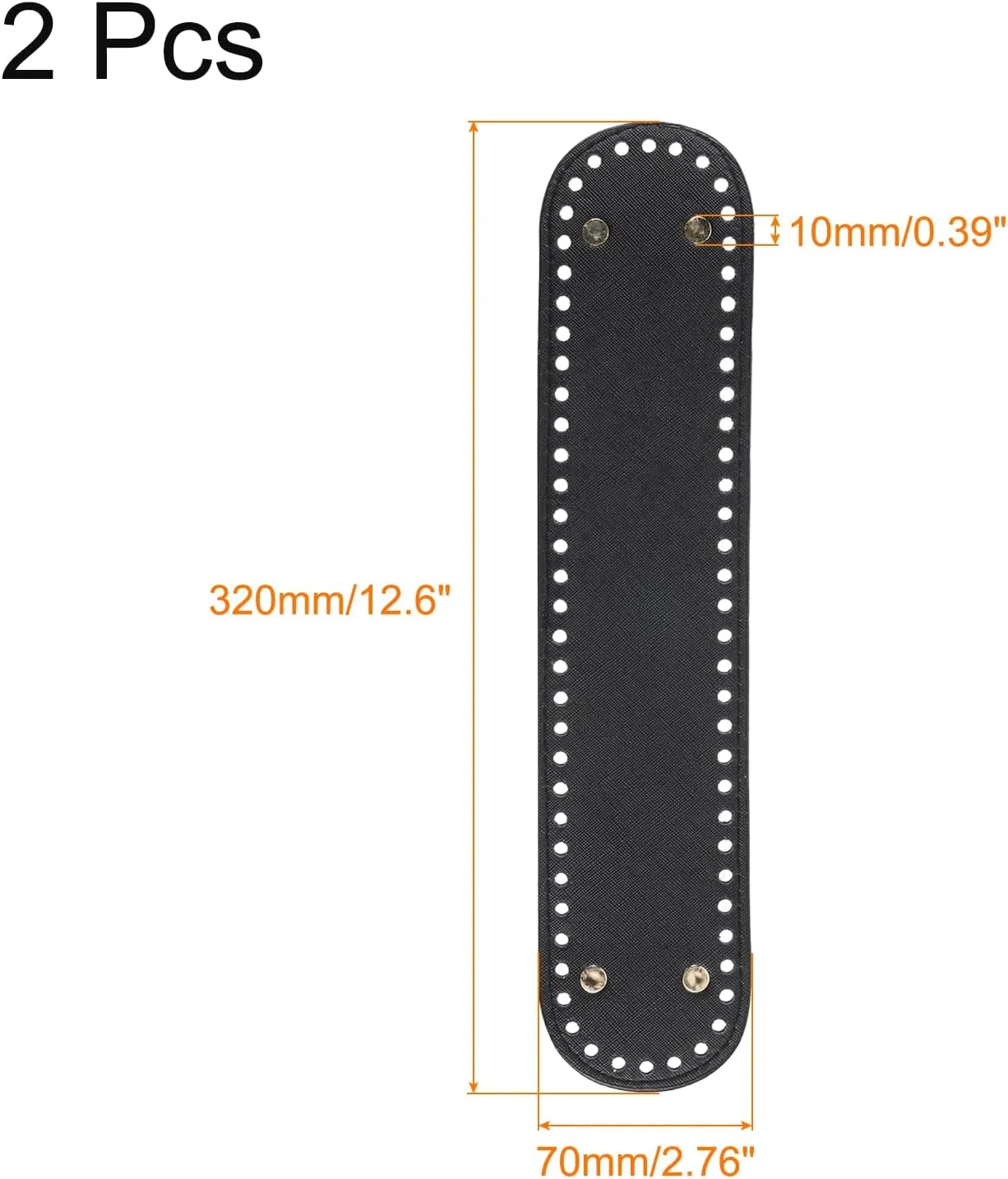 uxcell Oval Bag Bottom Shaper Pad, 2Pcs 320x70mm PU Leather Bags Cushion Base for Crochet Knitting Handbag Shoulder Bag, Black