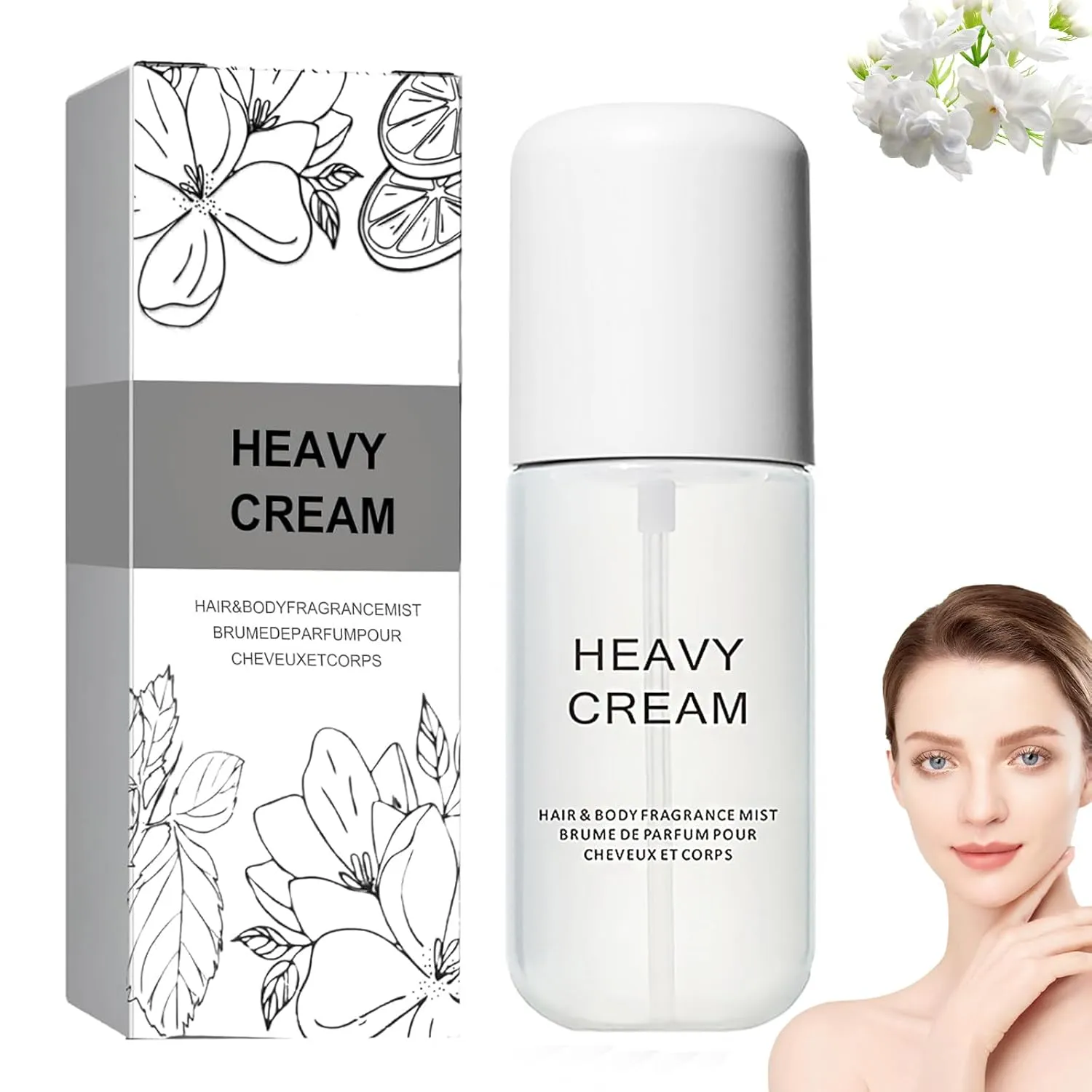 Vanilla Perfume Body Mist, Hair & Body Mist Fragrance, 50 ML Travel Size Long-Lasting Perfume Spray, Heavy Cream and Vanilla Coconut, 2 Pcs