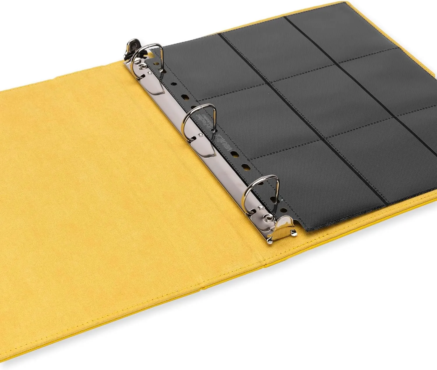 Vault X Trading Card 3 Ring Binder, fits 9 Pocket Pages, 540 Cards, Exo-Tec Material, Easy Open, D-Ring Clip Folder for Collectible Card Games, Sports, TCG (Yellow, Slim)