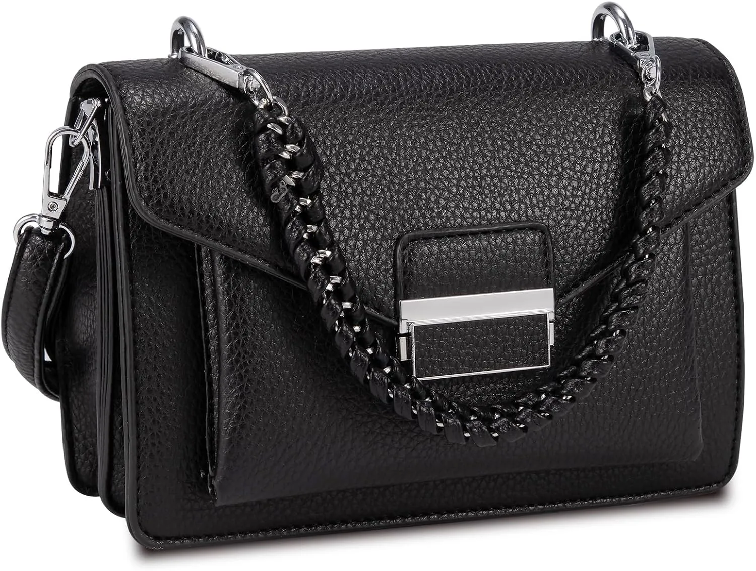 Vegan Leather Crossbody Bags for Women Designer Trendy Small Cross Body Purse Handbags Shoulder 2025(black)