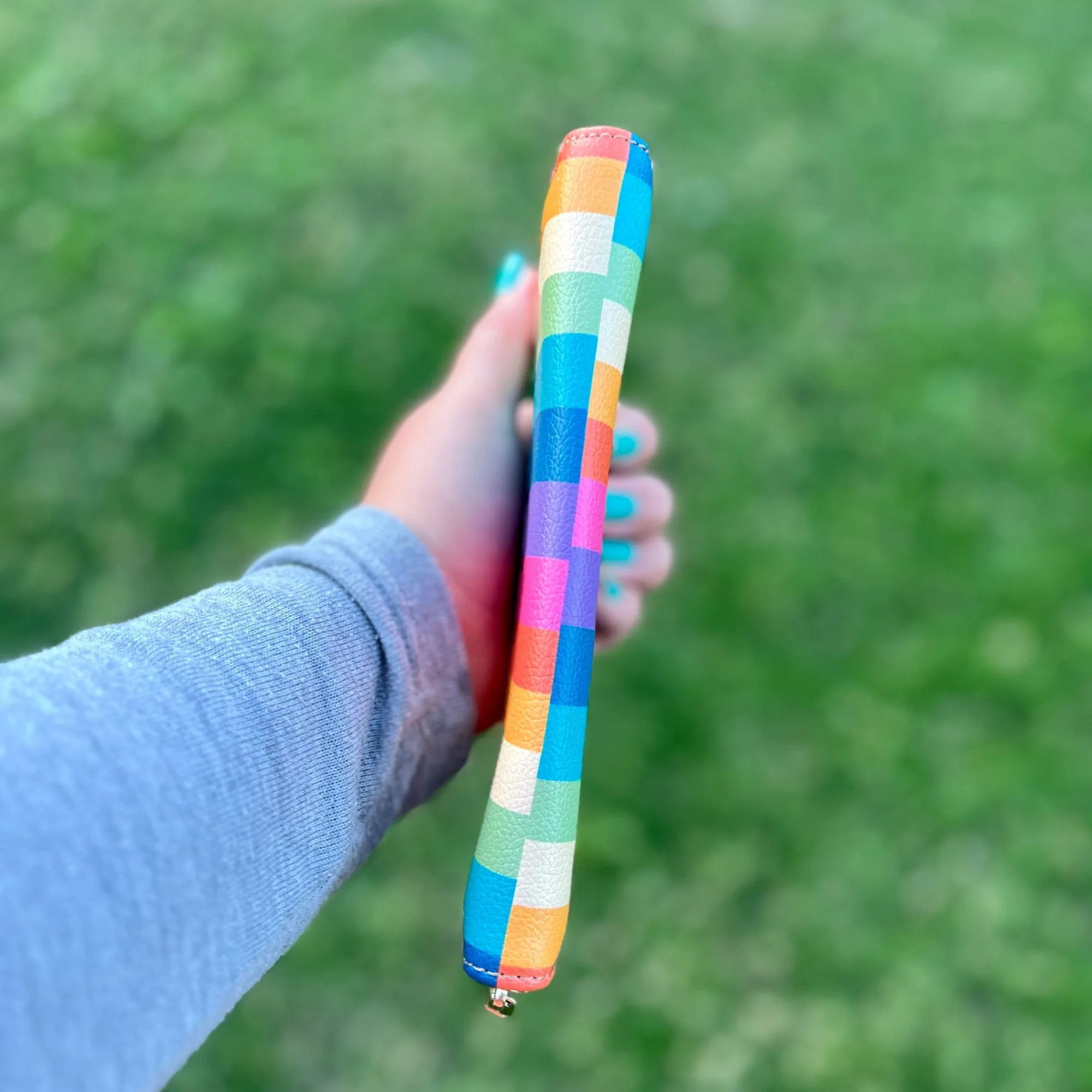 Vertical Rainbow Zip-Around Wallet