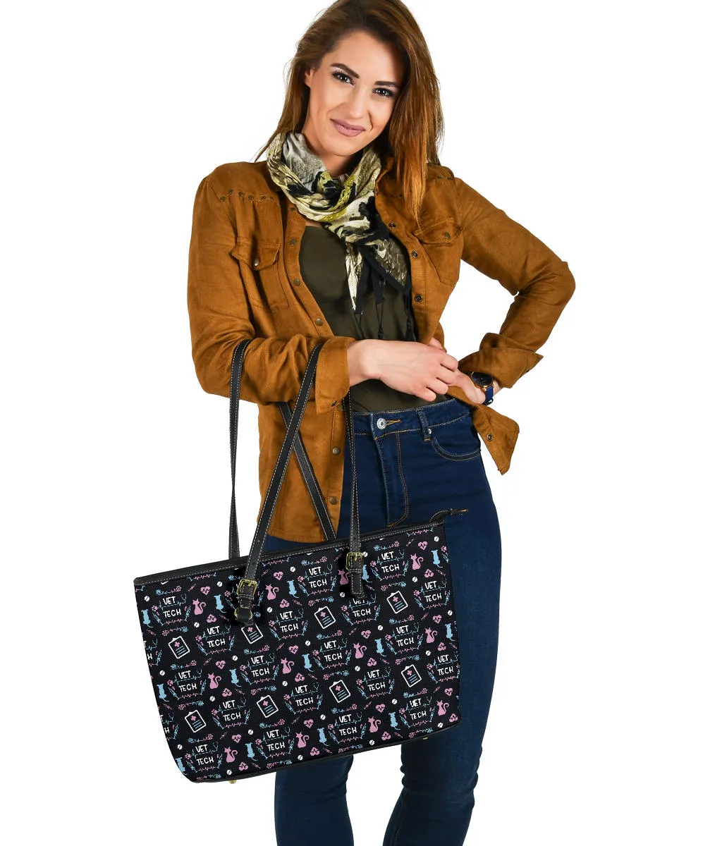 VET Tech Large PU Faux Leather Tote Bag