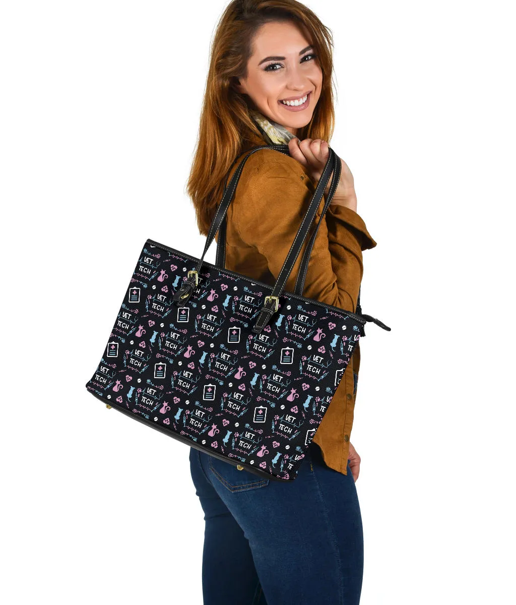 VET Tech Large PU Faux Leather Tote Bag