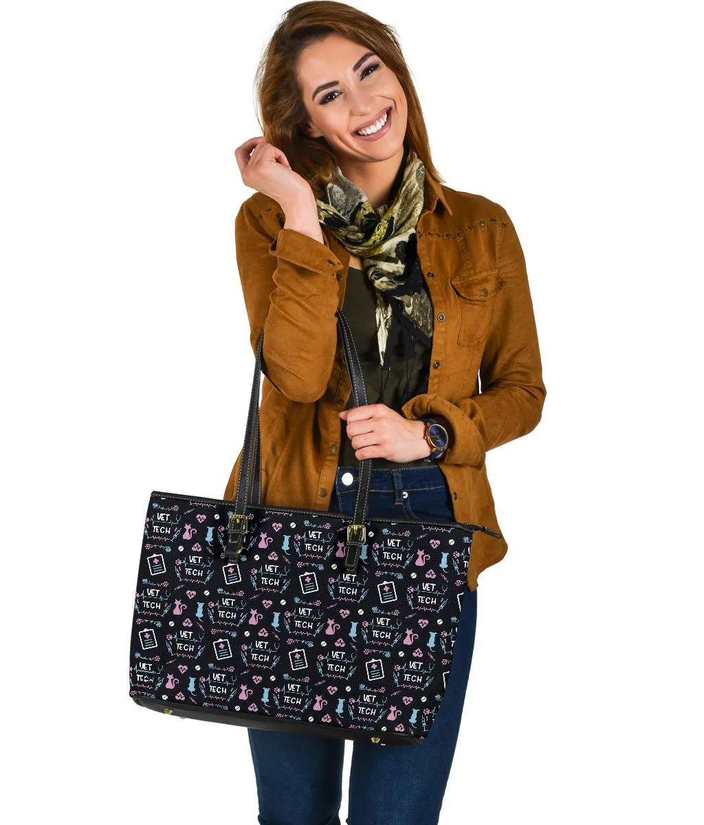 VET Tech Large PU Faux Leather Tote Bag
