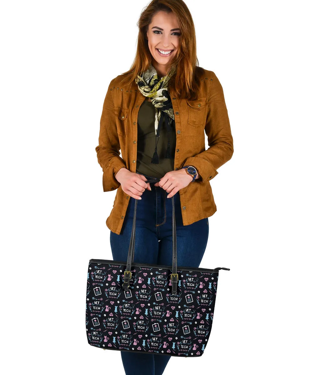 VET Tech Large PU Faux Leather Tote Bag