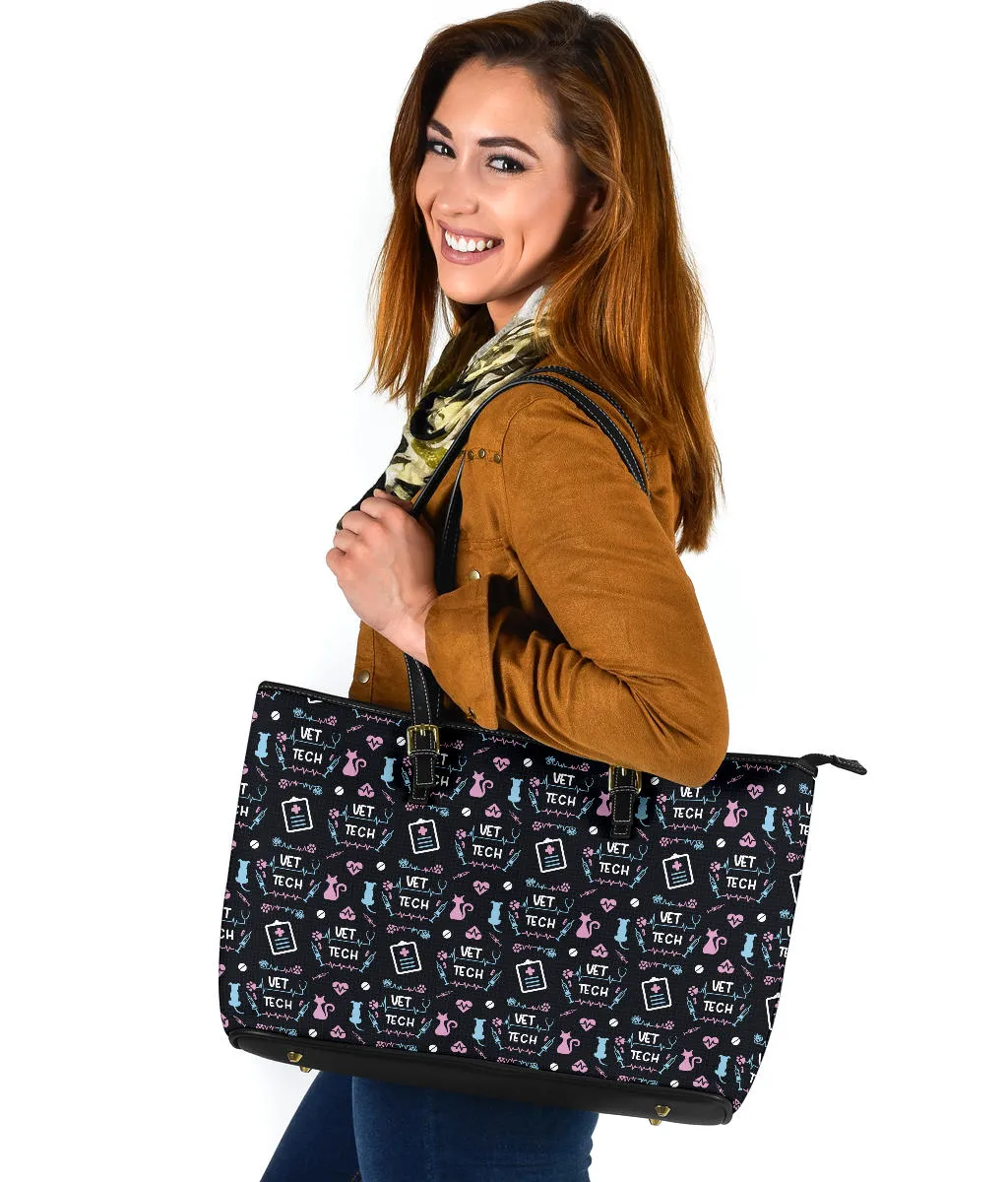 VET Tech Large PU Faux Leather Tote Bag