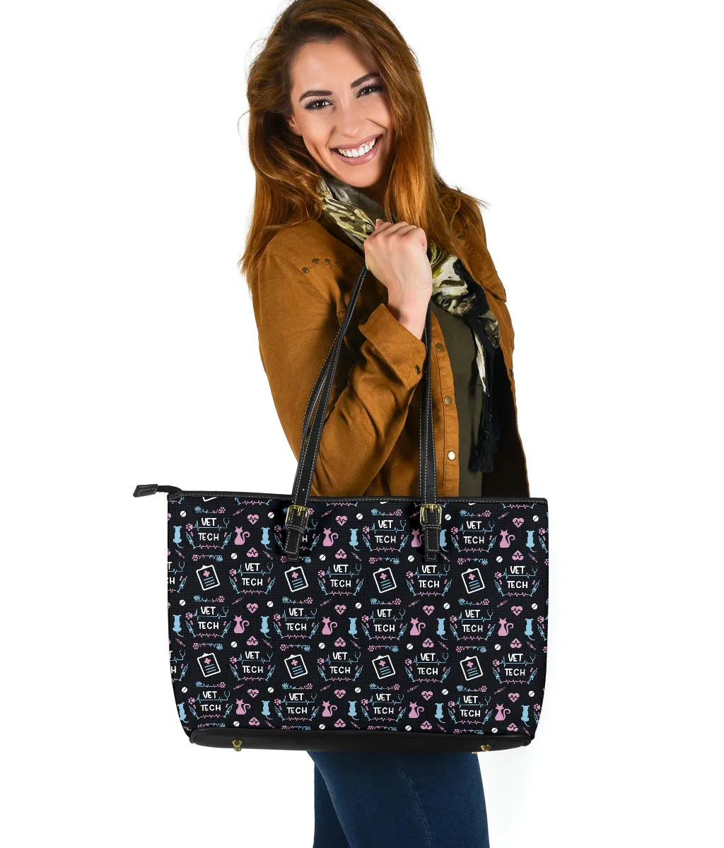 VET Tech Large PU Faux Leather Tote Bag